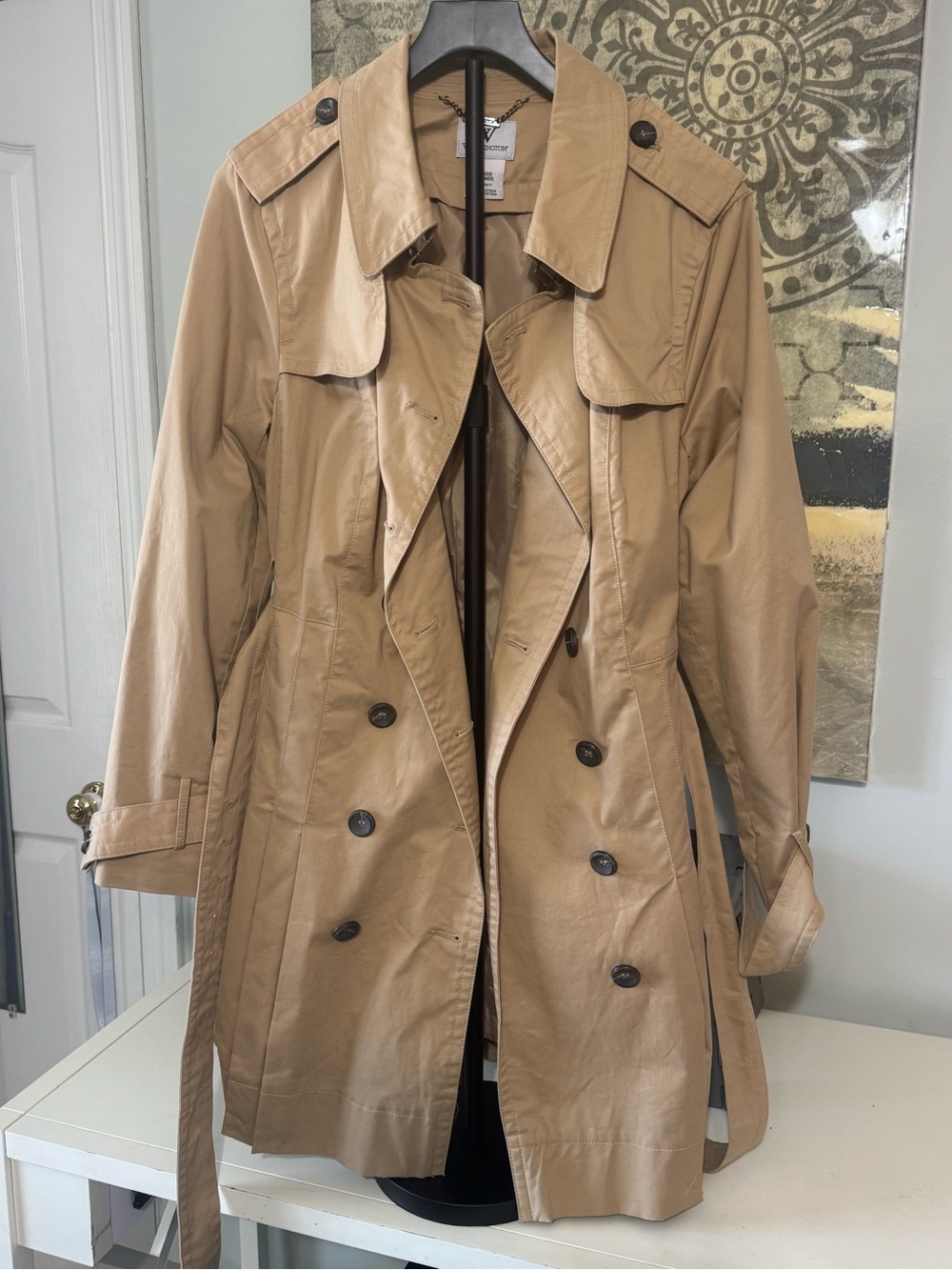 Worthington Tan Double-Breasted Trench Coat